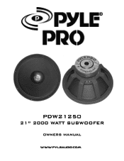 Pyle PDW21250 Owners Manual