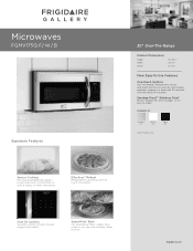 Frigidaire FGMV175QB Product Specifications Sheet