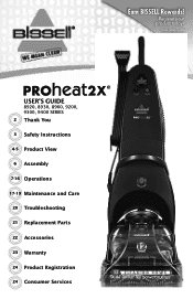 Bissell ProHeat 2X Pet Carpet Cleaner 9200P User Guide