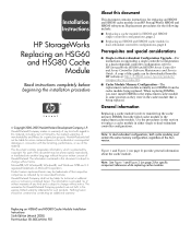 HP StorageWorks MA8000 HP StorageWorks Replacing an HSG60 and HSG80 Cache Module Installation Instructions (EK-80CAH-IM. F01, March 2005)