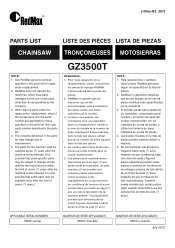 RedMax GZ3500T Parts List