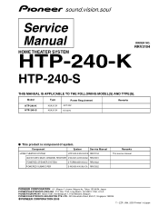 Pioneer HTP-240 Service Manual