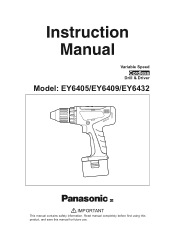 Panasonic EY6409GQKW Instruction Manual