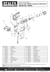 Sealey HS100 Parts Diagram