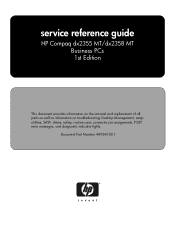 Compaq dx2358 Service Reference Guide: HP Compaq dx2355 MT/dx2358 MT Business PCs, 1st Edition