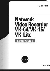 Canon VB-C500VD Network Video Recorder VK-64/VK-16/VK-Lite Setup Guide