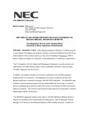 NEC MD242C2 FDA Clearance Press Release