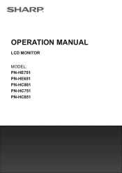 NEC PN-HC751 PN-HC/HE Series Operation Manual