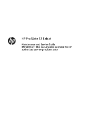 HP Pro x2 Maintenance and Service Guide 1