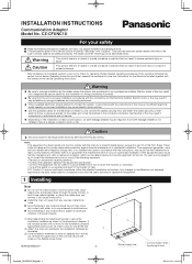Panasonic WU-168MF1U9 CZ-CFUNC1U Installation Manual