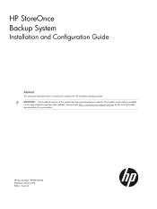 HP StoreOnce D2D4106fc HP D2D Backup System Installation and Configuration guide (EH985-90923, March 2012)