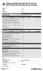 LiftMaster CSL24UL UPDATED Gate Safety Checklist