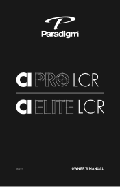 Paradigm CI Pro P3-LCR Manual