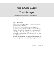 Asko T712C User manual Quick Start Guide T712C EN