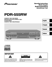 Pioneer PD-R555RW Operating Instructions