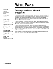 Compaq Armada 3500 Microsoft Windows NT and Windows 2000 - The Armada Advantage