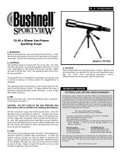 Bushnell Sportview 20-60x60 Owner's Manual