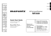 Marantz NR1609 Quick Start Guide English