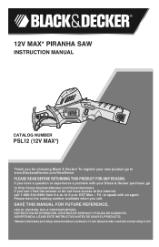 Black & Decker PSL12 Type 1 Manual - PSL12