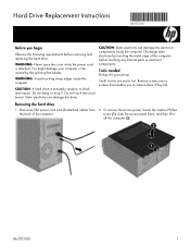 HP 460-p000 Hard Drive Replacement Instructions