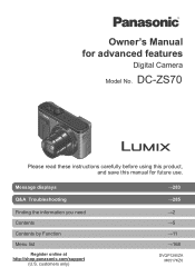 Panasonic DC-ZS70 Advanced Operating Manual