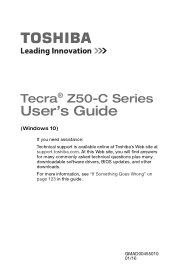 Toshiba Z50-C1550 Tecra Z50-C Series Windows 10 Users Guide