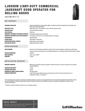 LiftMaster LJ8950W LJ8950W Product Data Sheet