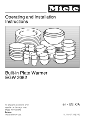 Miele EGW 2062 Operating and Installation manual