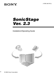 Sony D-NF420 SonicStage 2.3 Instructions