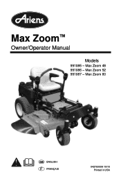 Ariens Max Zoom 60 Operation Manual