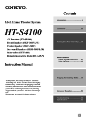Onkyo HT-S4100S Owner Manual