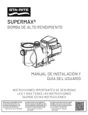 Pentair SuperMax High Performance Pumps SuperMax Installation Guide - Spanish