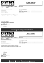 Sealey LED307 Declaration of Conformity
