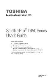 Toshiba Satellite Pro L450-EZ1543 User Guide