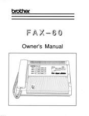 Brother International FAX-60 Users Manual - English