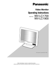Panasonic WV-LC1900 Operating Instructions