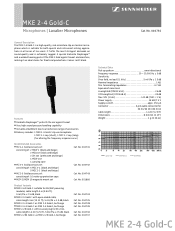 Sennheiser MKE 2 Product Sheet