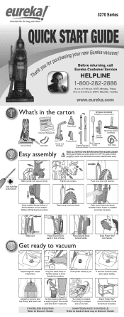 Eureka WhirlWind Plus 3282AVZ Quick Start Guide