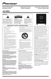 Pioneer SW-8MK2 Owners Manual