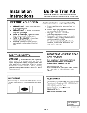 Frigidaire FMBS2227AB Installation Instructions