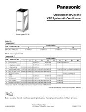 Panasonic U-96ME2U9 Operating Instructions