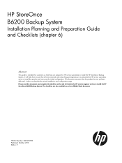HP D2D4009i HP StoreOnce B6200 Installation Planning and Preparation Guide (EJ022-90995, November 2013)
