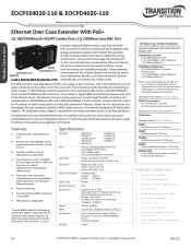Lantronix EOCPx Series EOCPSE4020-110 and EOCPD4020-110 Datasheet PDF 448.71 KB