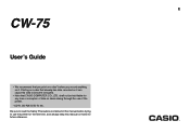 Casio CW-75 User Guide