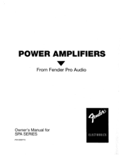 Fender SPA Series Owners Manual