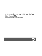 HP Dv6920us HP Pavilion dv6500, dv6600, and dv6700 Entertainment PCs - Maintenance and Service Guide