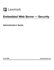 Lexmark CS727 Embedded Web Server--Security Administrator s Guide