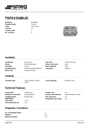 Smeg TSF01DGBUS Product sheet