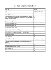 Zanussi ZCAN26FW1 Product information sheet