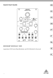 Behringer MODAMP MODULE 1005 Quick Start Guide